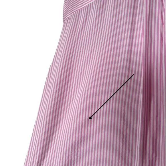 Maeve Anthropologie Size M Zadie Striped Button Up Top Pink White - Picture 5 of 8
